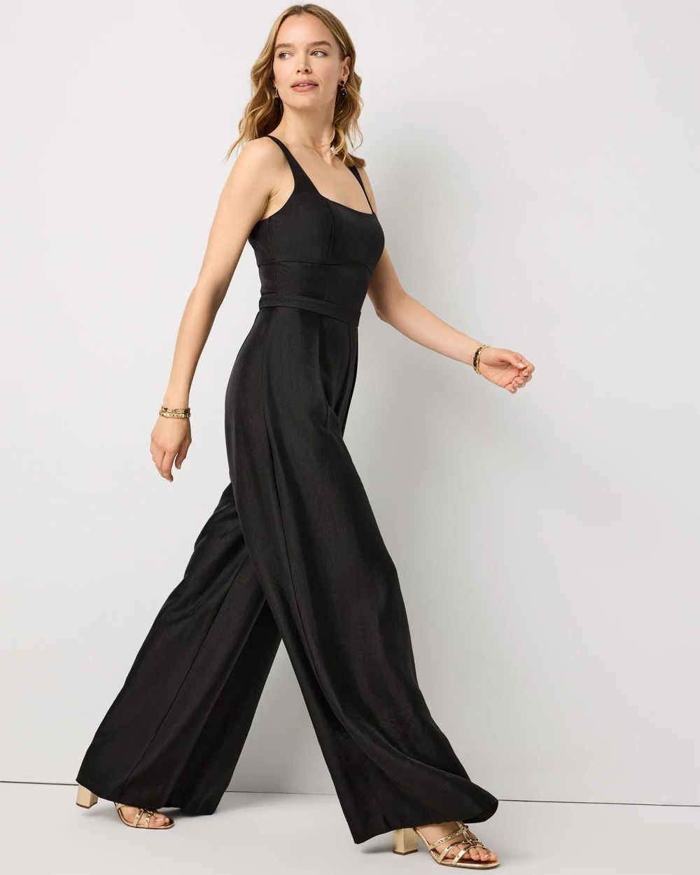 Square Neck Wide Leg Jumpsuit | White House Black Market